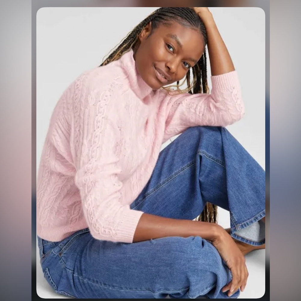 Charter Club Light Pink Turtleneck Sweater